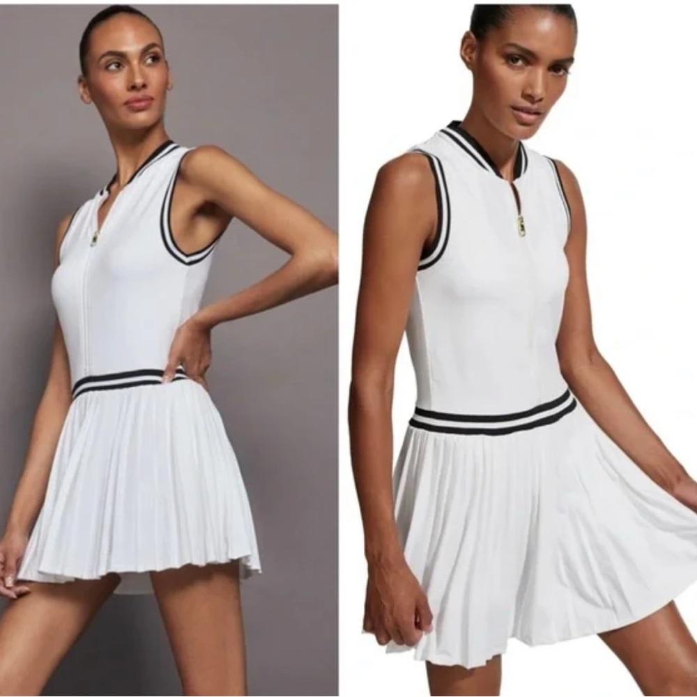 Varley White Sleeveless Jumpsuit with Black Trim